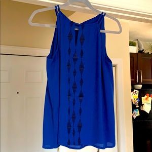Apt 9 Women’s Sleeveless Blouse, Blue, Size L